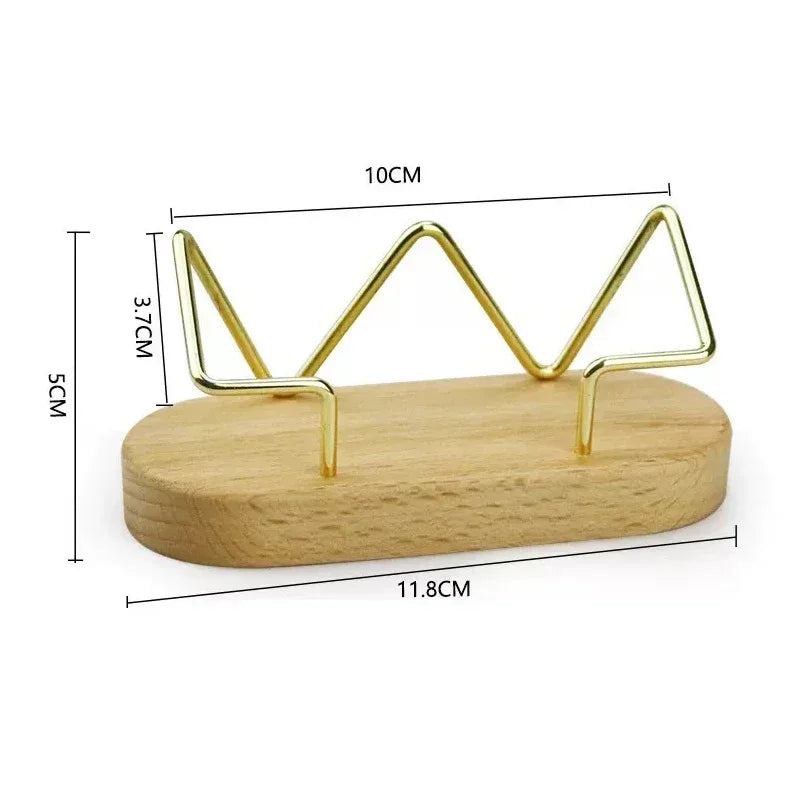 Wooden Business Card Holder Desk Stand Organizer Display