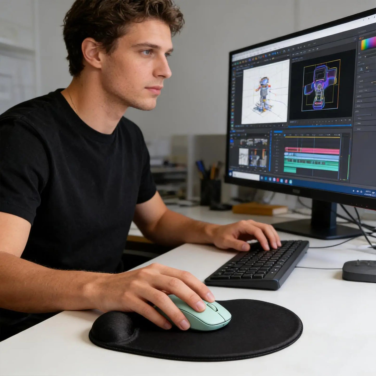 Mouse Pad with Wrist Rest Support Ergonomic Non-Slip Gel Memory Foam Cushion for Gaming Office Computer Laptop Home Work Peaceful Pleasures Health and Wellness