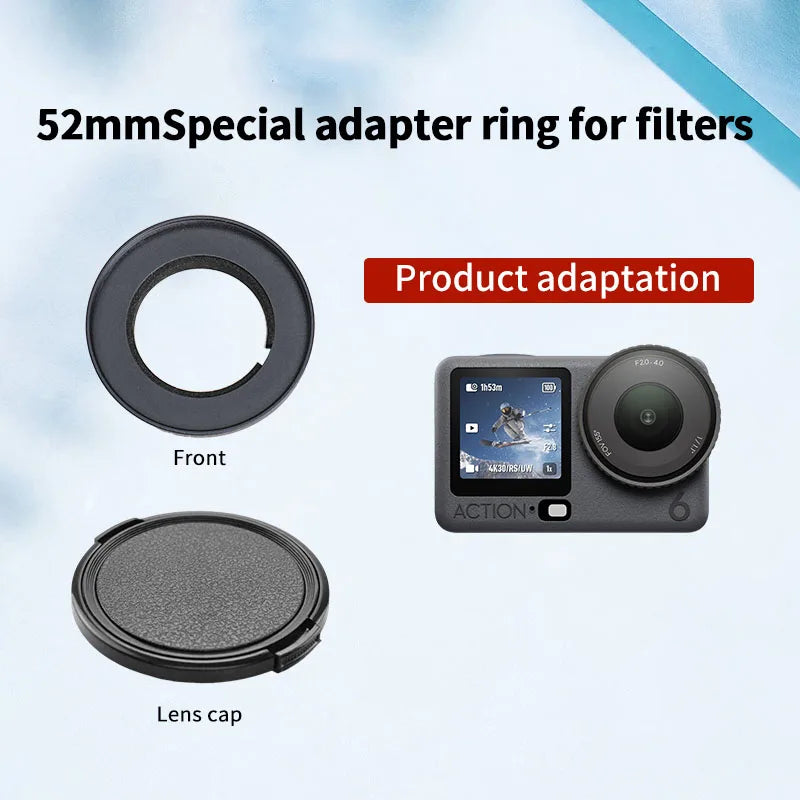 52mm ND & CPL Filters Set For DJI Osmo Action6 Neutral Density Camera Lens ND Filter And Filter Adapter Ring Peaceful Pleasures Health and Wellness