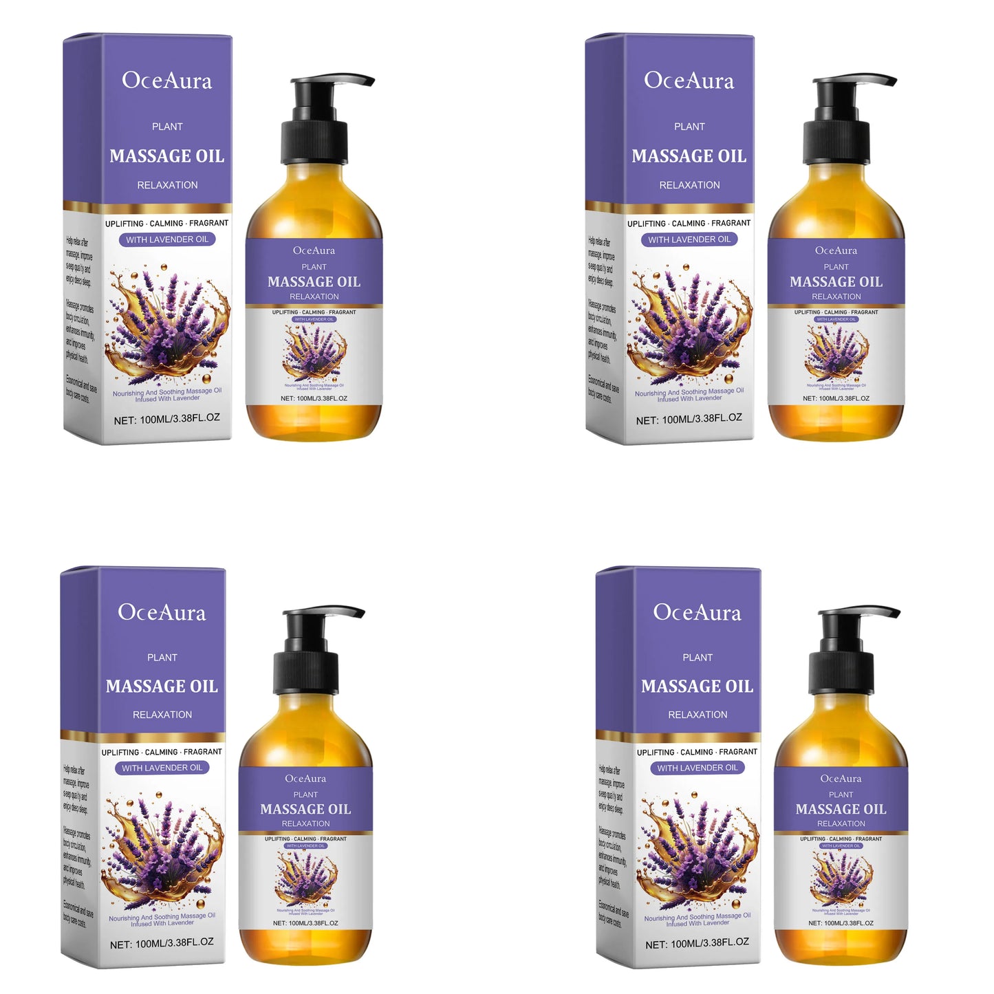 OceAura Lavender Essential Oil Body Massage Oil 100ml