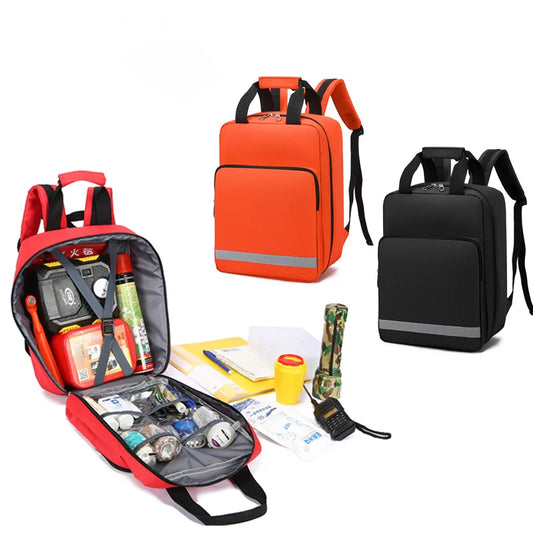 Large Capacity First Aid Kit With Multi layer Storage Pack Outdoor First Aid Kits Backpack 900D Tear Resistant Waterproof Peaceful Pleasures Health and Wellness