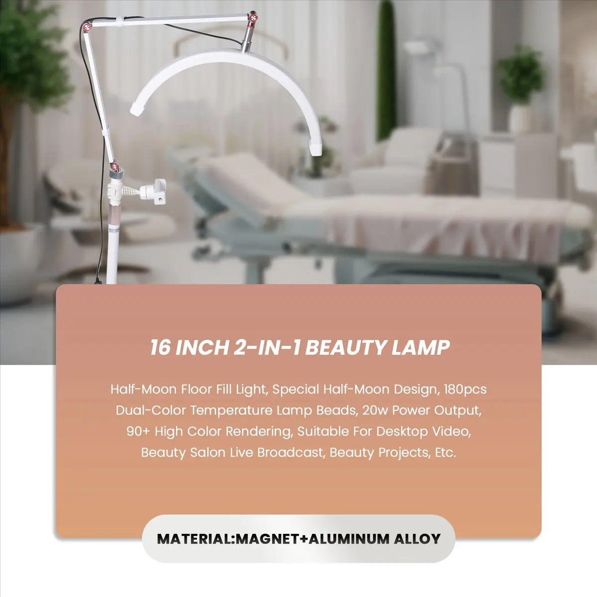 MYdaY- 16 Inch 2 in 1 Beauty Light Eyelash U-Shaped Light Salon Floor Lamp Makeup Embroidery Tattoo Beauty Led Light UK Plug,B Peaceful Pleasures Health and Wellness