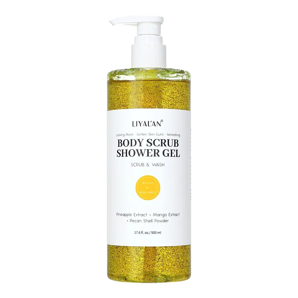 2-in-1 Scrub Shower Gel – Turmeric, Kojic Acid & 10 Fruity Scents Peaceful Pleasures Health and Wellness MANGO PINEAPPLE China Mainland 500ml