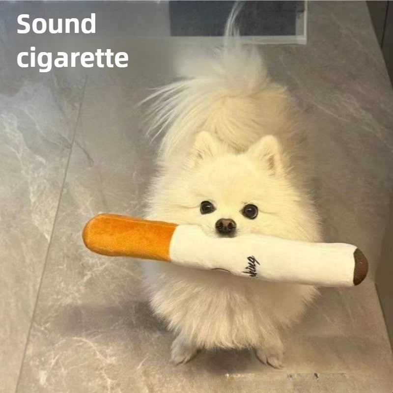 Voice Emitting Cigarettes Pet Plush Toys Cigar Shaped Hip-hop Simulation Funny Teeth Grinding Domineering Cats and Dogs Peaceful Pleasures Health and Wellness