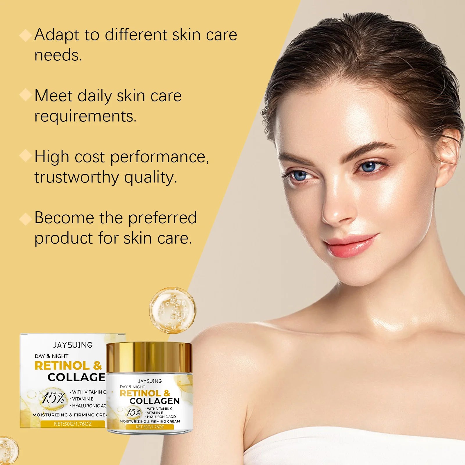 Collagen Moisturizing Facial Cream Smoothing Even Skin Tone Enhance Skin Firmness Shrink Pores Radiant Skin Nourish Face Lotion Peaceful Pleasures Health and Wellness