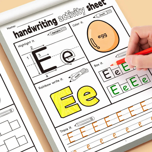 English Letter Handwriting Exercise Book Children's Fun Activity Peaceful Pleasures Health and Wellness