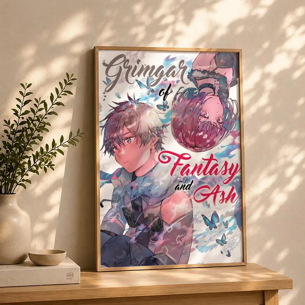 Grimgar of Fantasy & Ash Anime Poster – HD Waterproof Wall Art Anime Wall Poster Peaceful Pleasures Health and Wellness White6 30X40cmNoframe