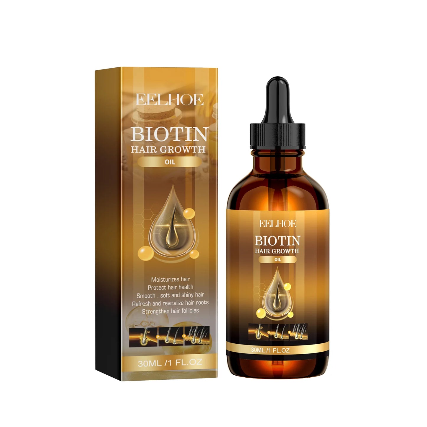 Biotin Hair Growth Products Fast Growing Oil Conditioner Frizz Damaged Repair Hair Thinning Soap Nourish Root Dense Hair Shampoo Peaceful Pleasures Health and Wellness Hair Oil 30ml