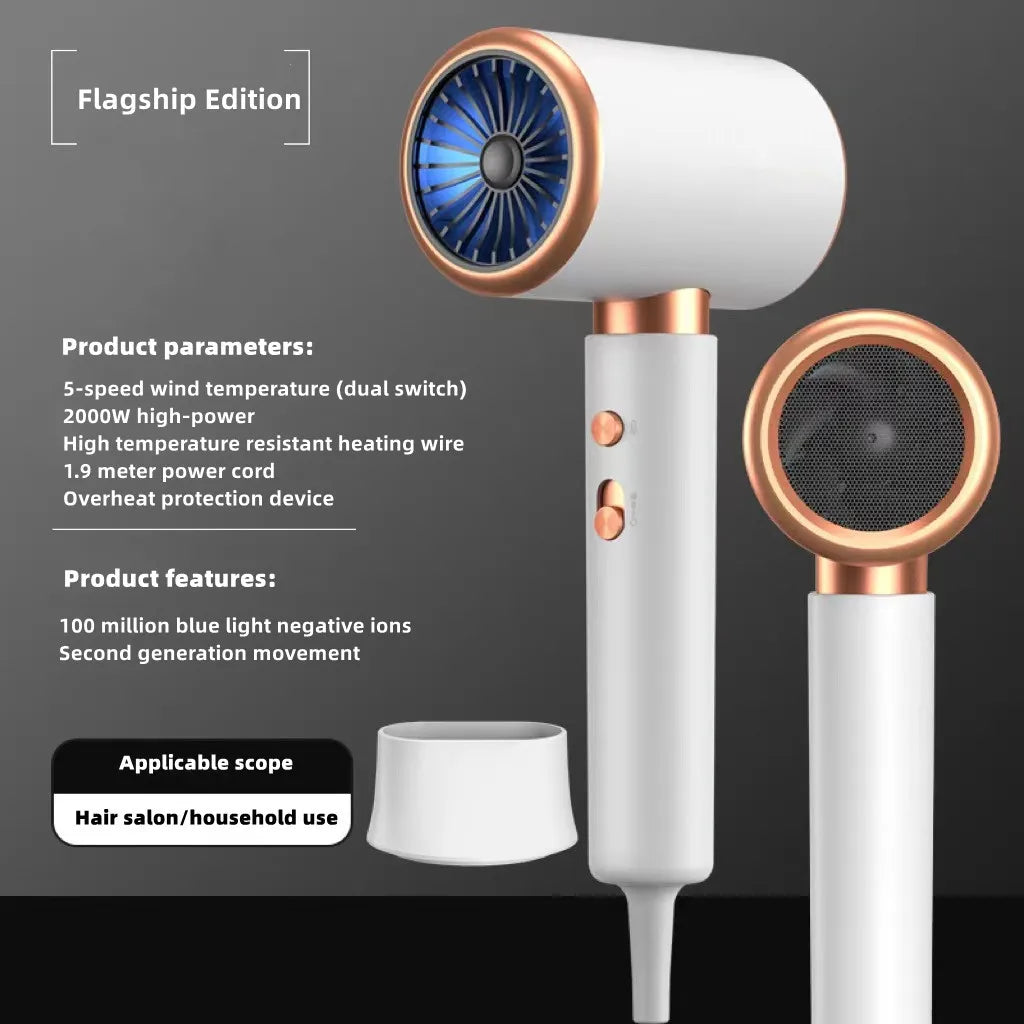 2025 High-Speed Electric Turbine Airflow, Low Noise, Constant Temperature, And Fast Drying Household Hair Salon Hair Dryer Peaceful Pleasures Health and Wellness G-2000W US