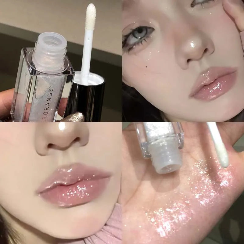 HERORANGE Pearlescent Glitter Lip Gloss | Long-Lasting Shimmer