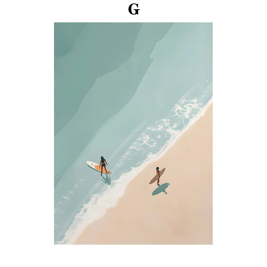 Watercolor Beach Holiday Canvas Wall Art | Nordic Poster