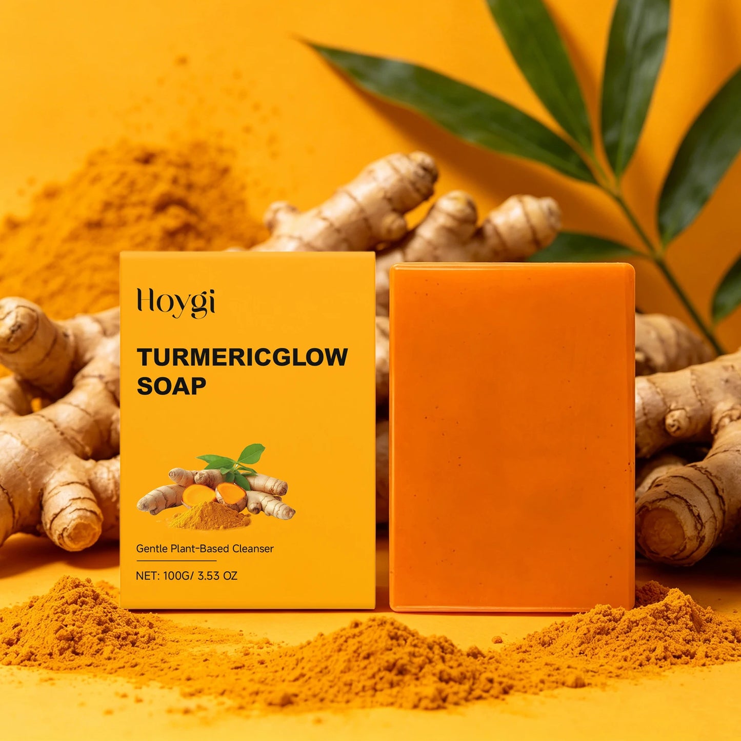 Turmeric Glow Soap 100g Fade Acne Marks Improve Dull Skin Soothing Natural Plant Cleansing Bar Refreshing Face & Body Cleanser Peaceful Pleasures Health and Wellness