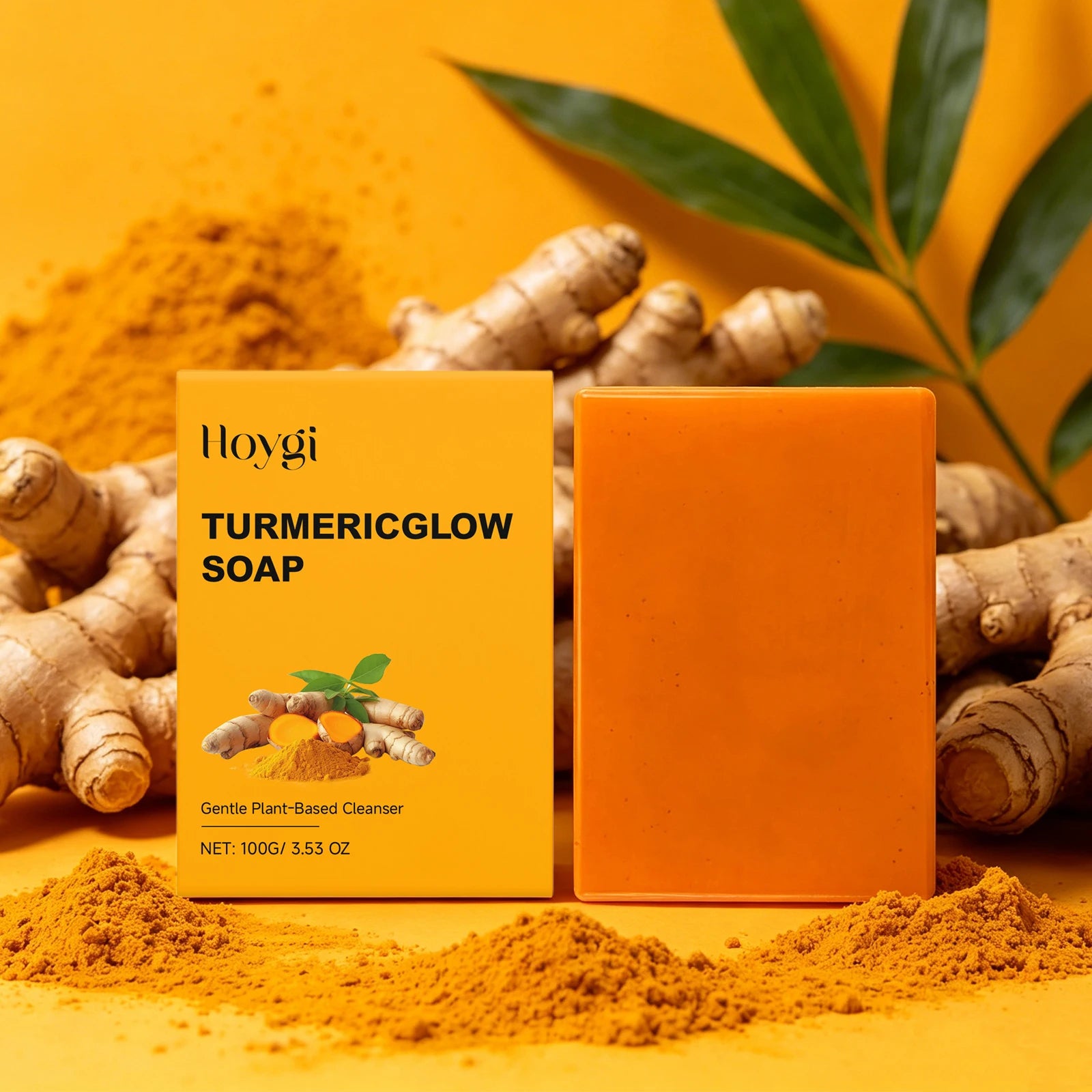 Turmeric Glow Soap 100g Fade Acne Marks Improve Dull Skin Soothing Natural Plant Cleansing Bar Refreshing Face & Body Cleanser Peaceful Pleasures Health and Wellness