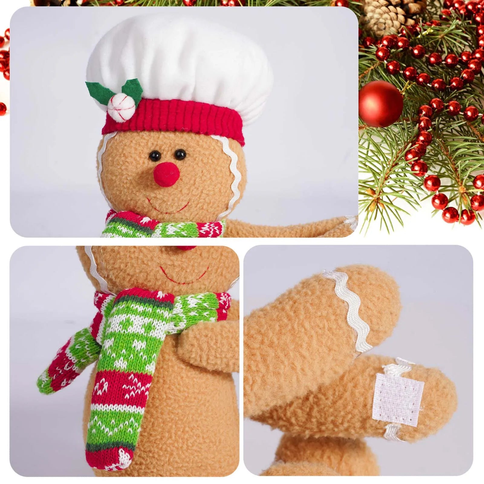 Gingerbread Man Christmas Tree Topper Attractive Design Wine Bottle Curtain Ornaments Suitable for Friends Family Gifts Peaceful Pleasures Health and Wellness