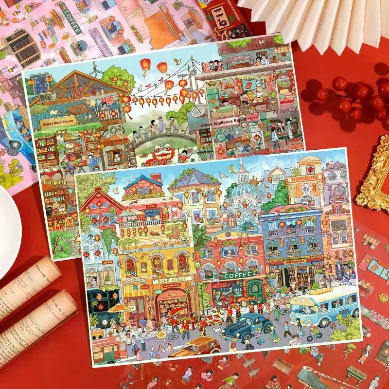 Kawaii Christmas 3D Miniature Scene Stickers – DIY Scrapbook