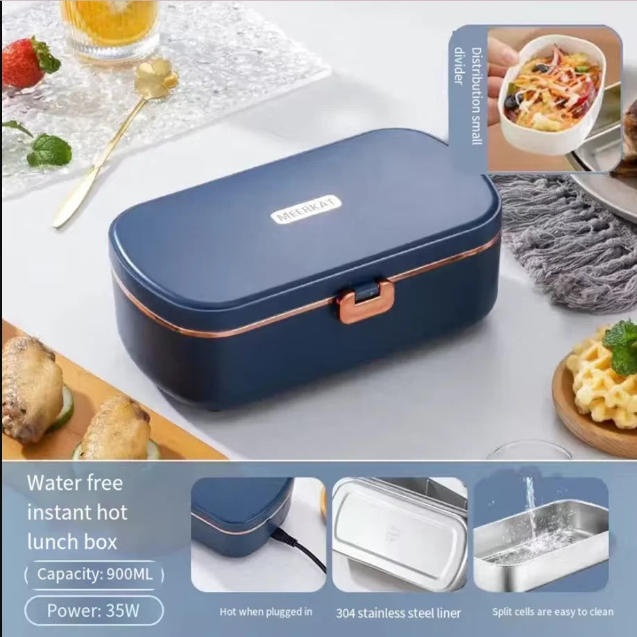 Electric Lunch Box Food Warmer | 304 Stainless Steel Bento Box