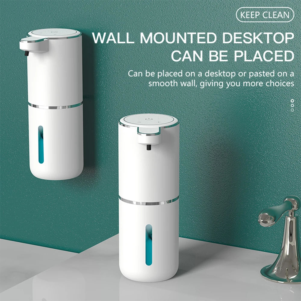 Automatic Touchless Foaming Soap Dispenser 380ml 4 Level Adjustable USB Rechargeable Electric Wall Mounted for Bathroom Kitchen Peaceful Pleasures Health and Wellness