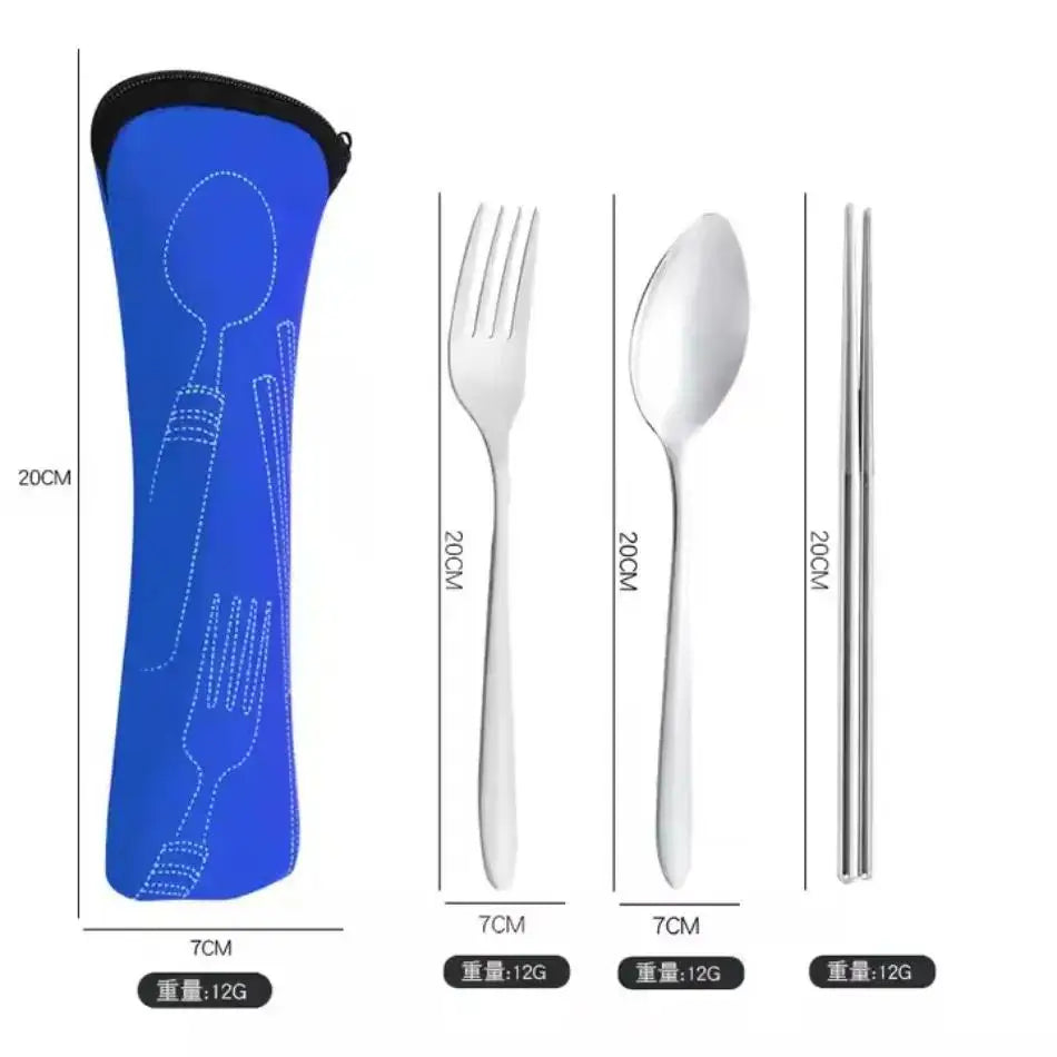 Stainless Steel Cutlery Storage Box Fork Spoon Chopsticks Portable