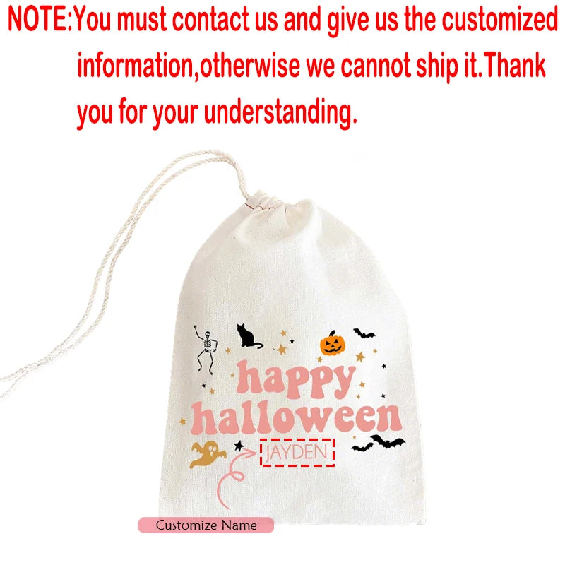 5-Pack Personalized Halloween Drawstring Treat Bags for Kids