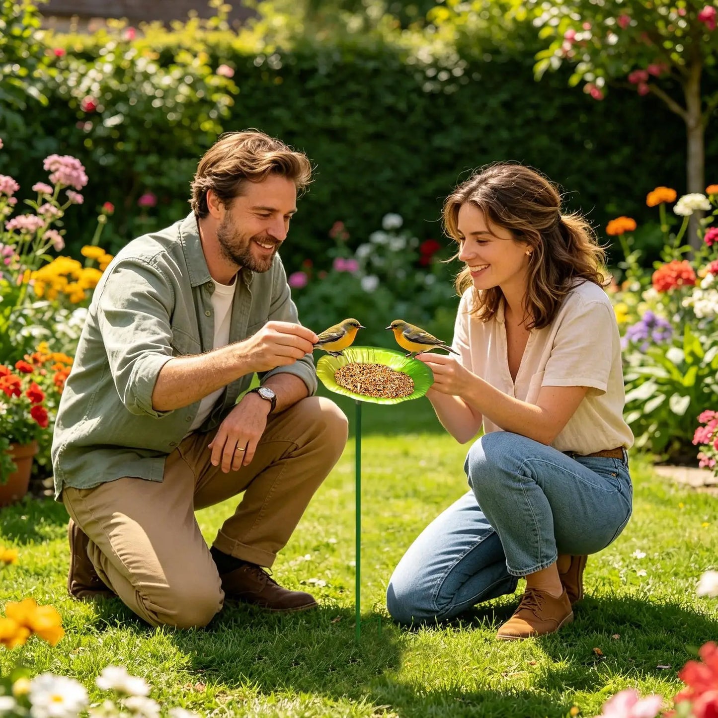 Metal Pedestal Bird Bath & Feeder Station | Garden, Patio & Yard
