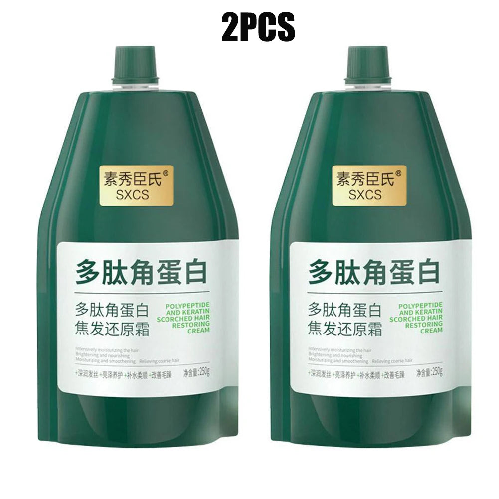 Polypeptide Keratin Deep Conditioning Hair Mask 250g – Repair Dry, Damaged & Frizzy Hair Peaceful Pleasures Health and Wellness A-250g X2