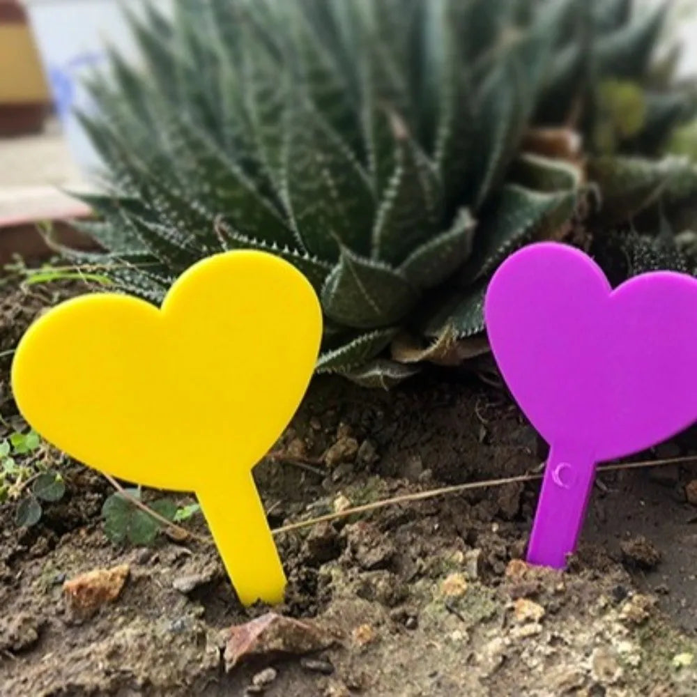 100PCS Heart-Shaped Waterproof Plant Labels | Reusable Garden Tags