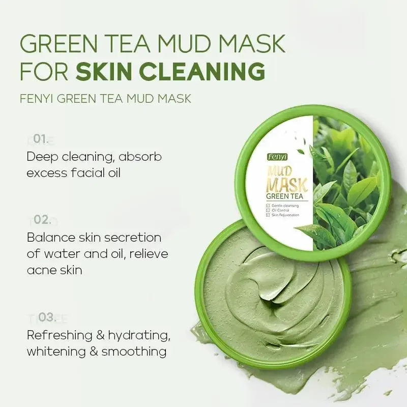 FENYI Green Tea Mud Mask 100g – Cleanse, Hydrate & Glow