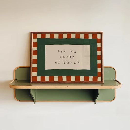 Retro Checkered Bedroom Canvas Wall Art | Mid-Century Print Canvas Wall Art Print Peaceful Pleasures Health and Wellness TR261171 30x40cm Unframed