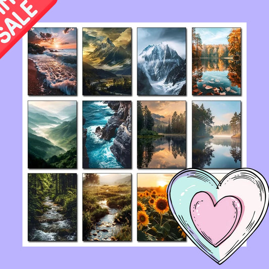 Sea Mountains Rivers Landscape Canvas Wall Art | Unframed Canvas Wall Art Peaceful Pleasures Health and Wellness