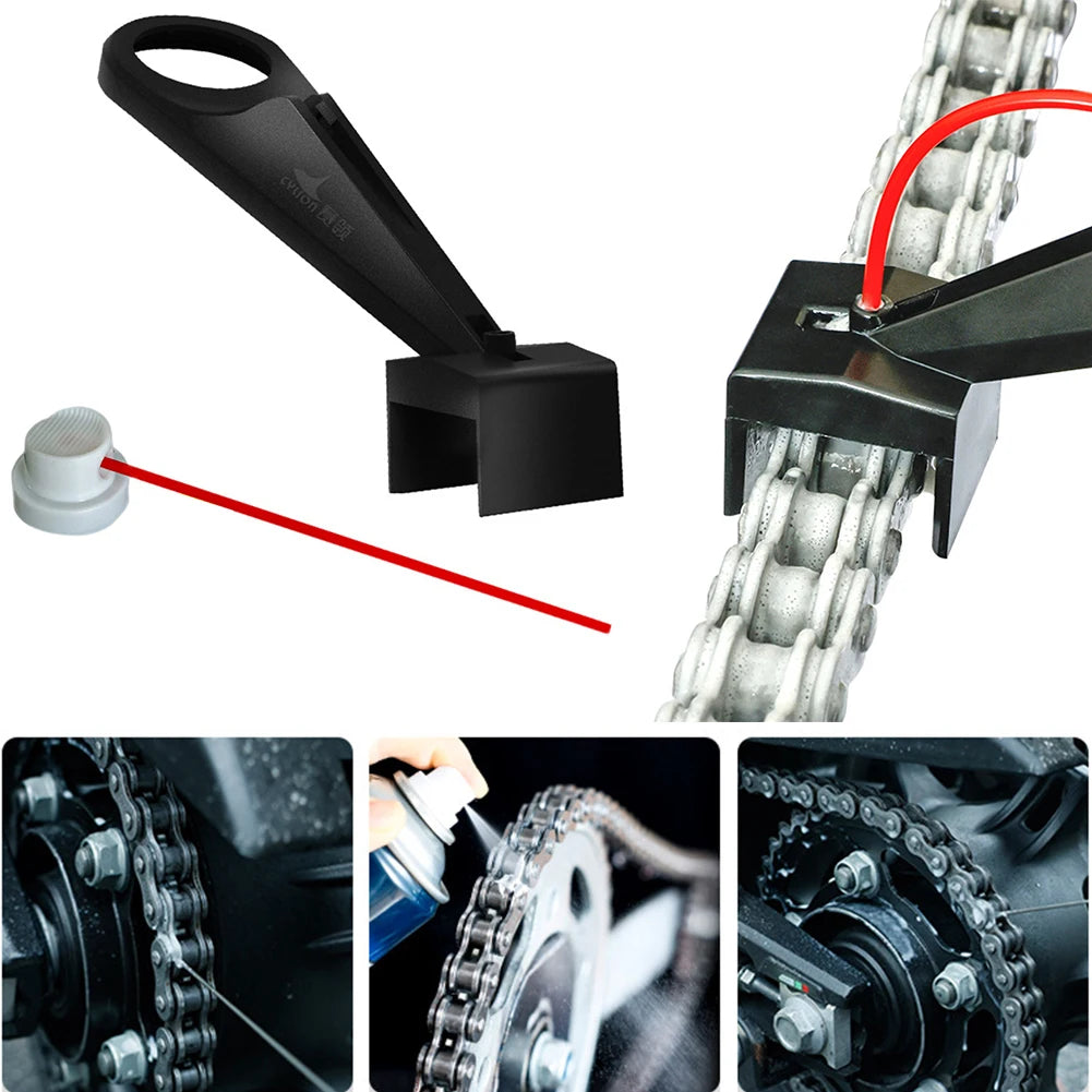 Motorcycle Chain Oiler & Cleaning Tool | Splash-Proof Applicator