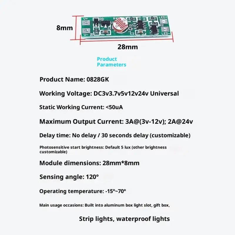 New 8mm Mini Light Sensor Switch Automatically On Light Switch Sensor Photocell Street Lights Switch DC 3V 3.7 V 5V 12V 24V Peaceful Pleasures Health and Wellness
