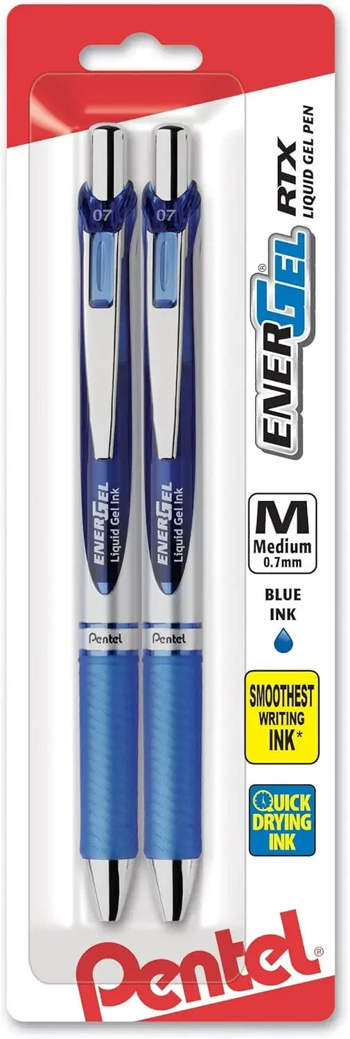 Premium 0.7mm Metal Tip Gel Pens, Fast-Drying Blue Ink, 2-Pack for Smooth Writing Peaceful Pleasures Health and Wellness United States