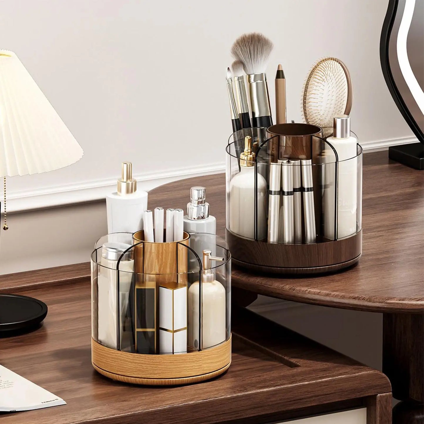 Make Up Brush Holder Large Capacity 360 Rotating Storage Make Up Brush Holder Organizer For Women Cosmetics Nail Gel Perfume Peaceful Pleasures Health and Wellness