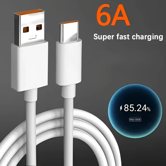 120W 6A USB-C Fast Charging Cable | 3/5/10 Pack Android USB-C Charging Cable Peaceful Pleasures Health and Wellness White-1PC 1m Type-C to USB-A