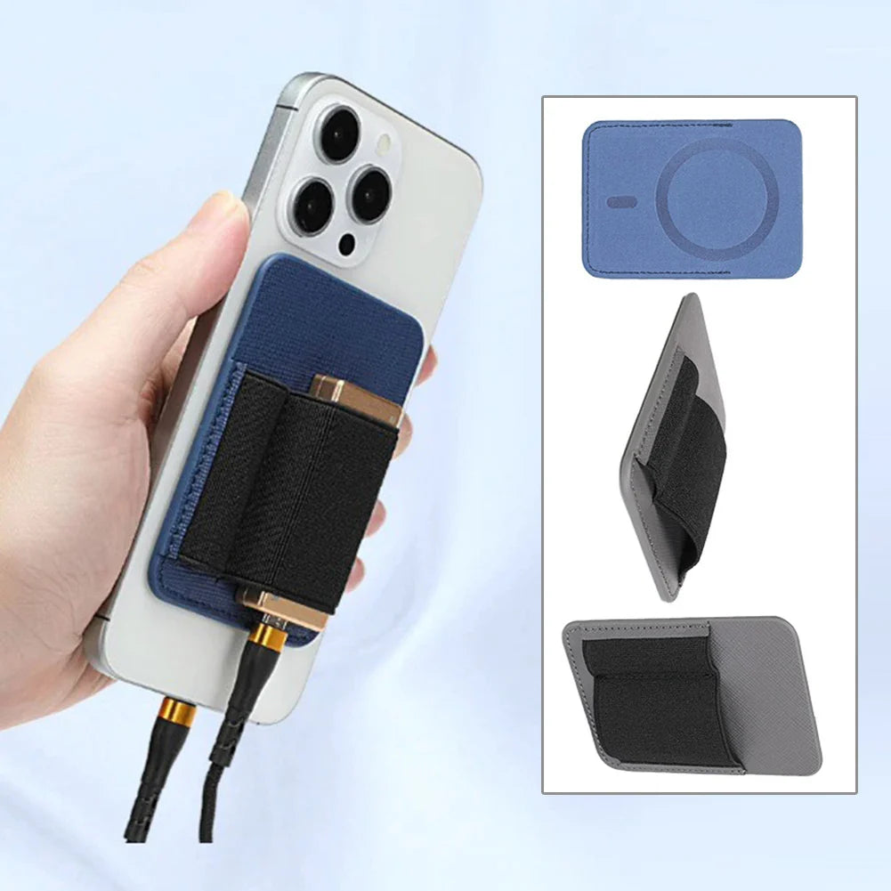 MagSafe DAC Leather Pouch – Magnetic Lock & Elastic Bands