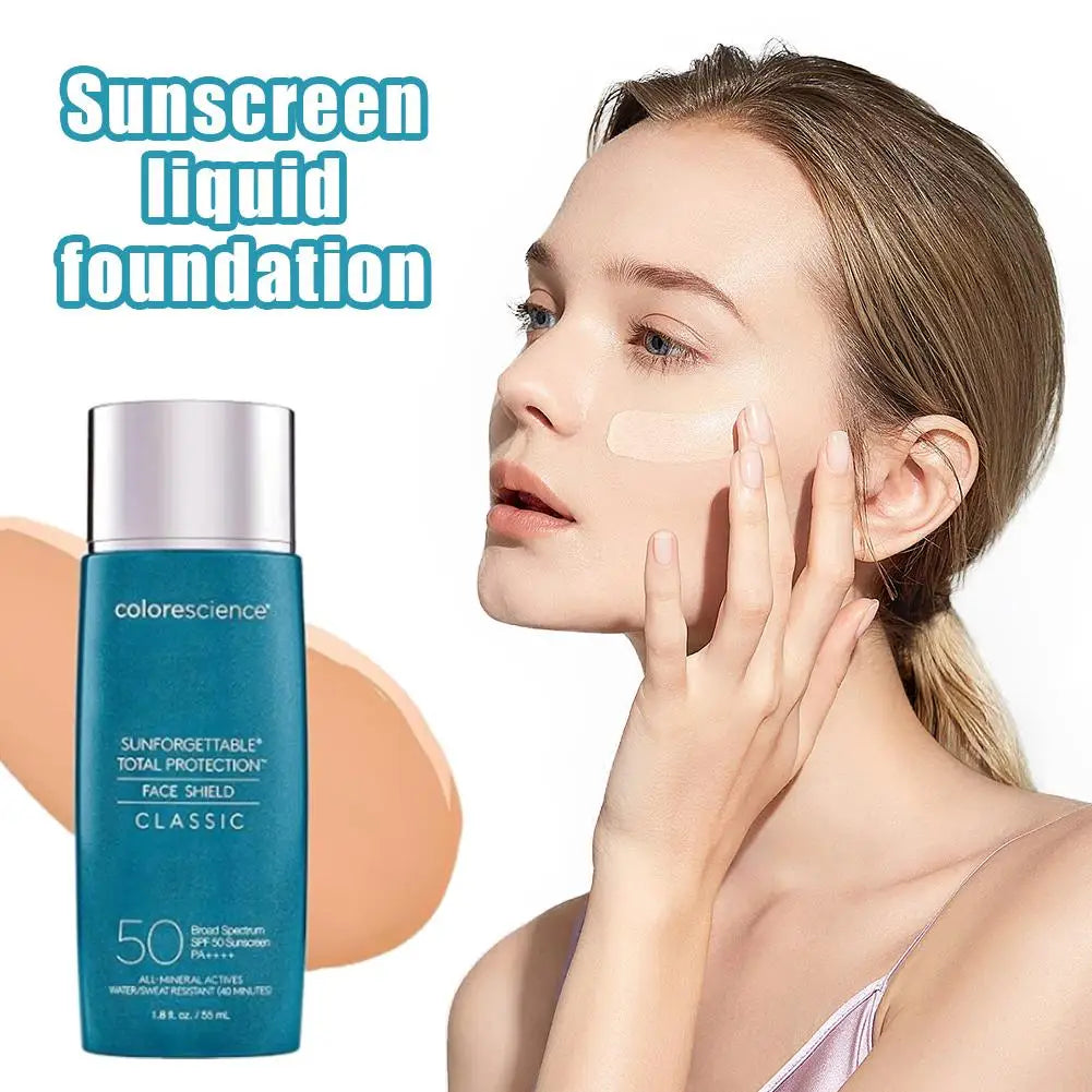 Sunscreen Liquid Foundation 55ml - Against UV Evens Skin Tone, Natural Sun-Kissed Glow, Lightweight & Non-irritating Peaceful Pleasures Health and Wellness