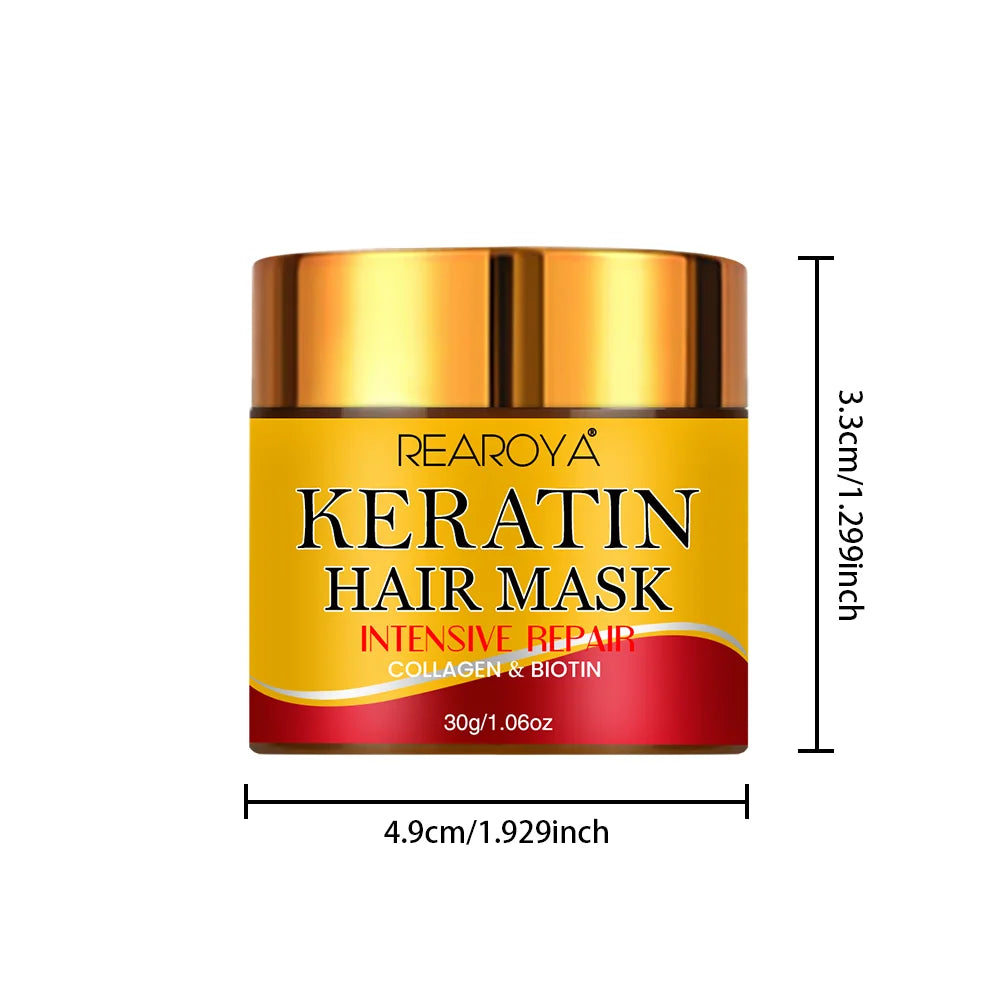 REAROYA Biotin Collagen Keratin Hair Mask – Dry Damaged Hair