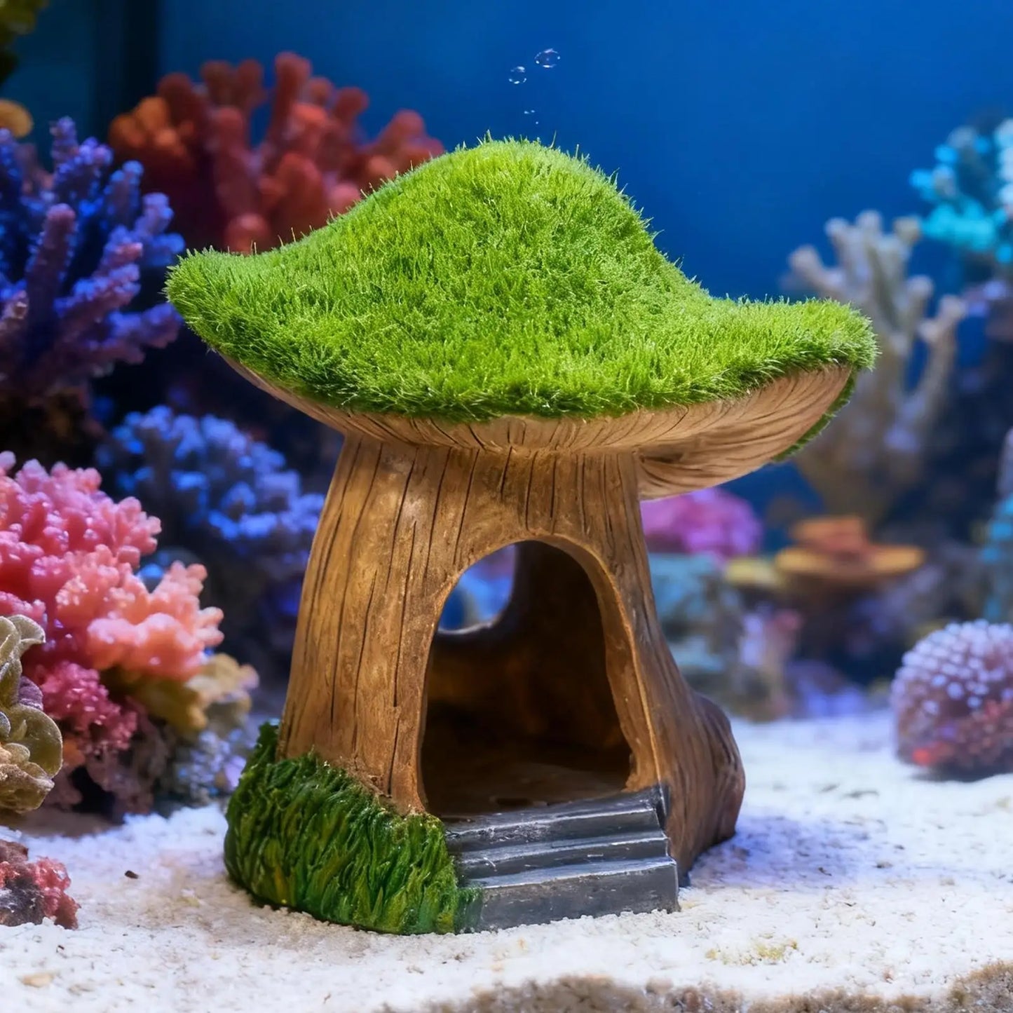 Aquarium Mushroom House Realistic Resin Aquarium Mushroom Shrimp Cave For Living Room Bedroom Study Room Restaurant Apartment Peaceful Pleasures Health and Wellness