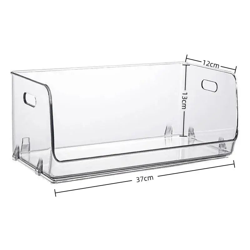 Clear Stackable Open-Front Plastic Storage Bins – 2-Pack