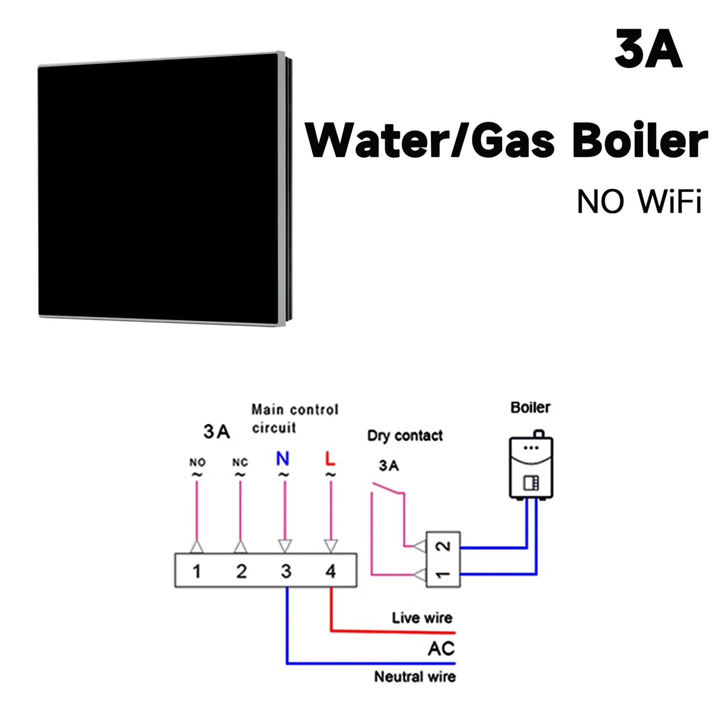 2024 New Tuya WiFi Smart Thermostat Electric Heating Water Gas Boiler Temperature Controller Work With Alexa, Google Home, Alice Peaceful Pleasures Health and Wellness NO WiFi 3AGas Boiler