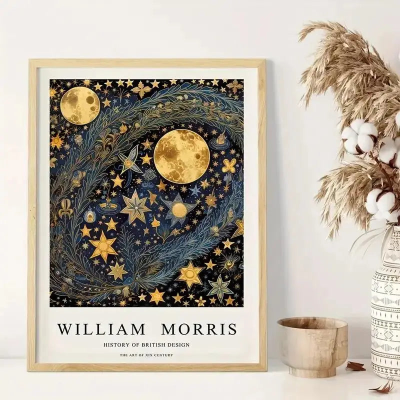 Moon Starry Sky Forest Canvas Wall Art Print | Home Decor