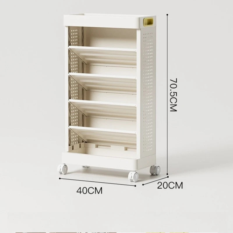 Mobile Bookshelf Storage Rack with Wheels – Kids & Dorms