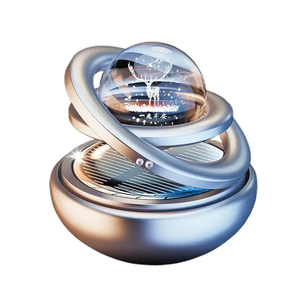 Solar Rotating Crystal Ball Car Aromatherapy Diffuser Ornament