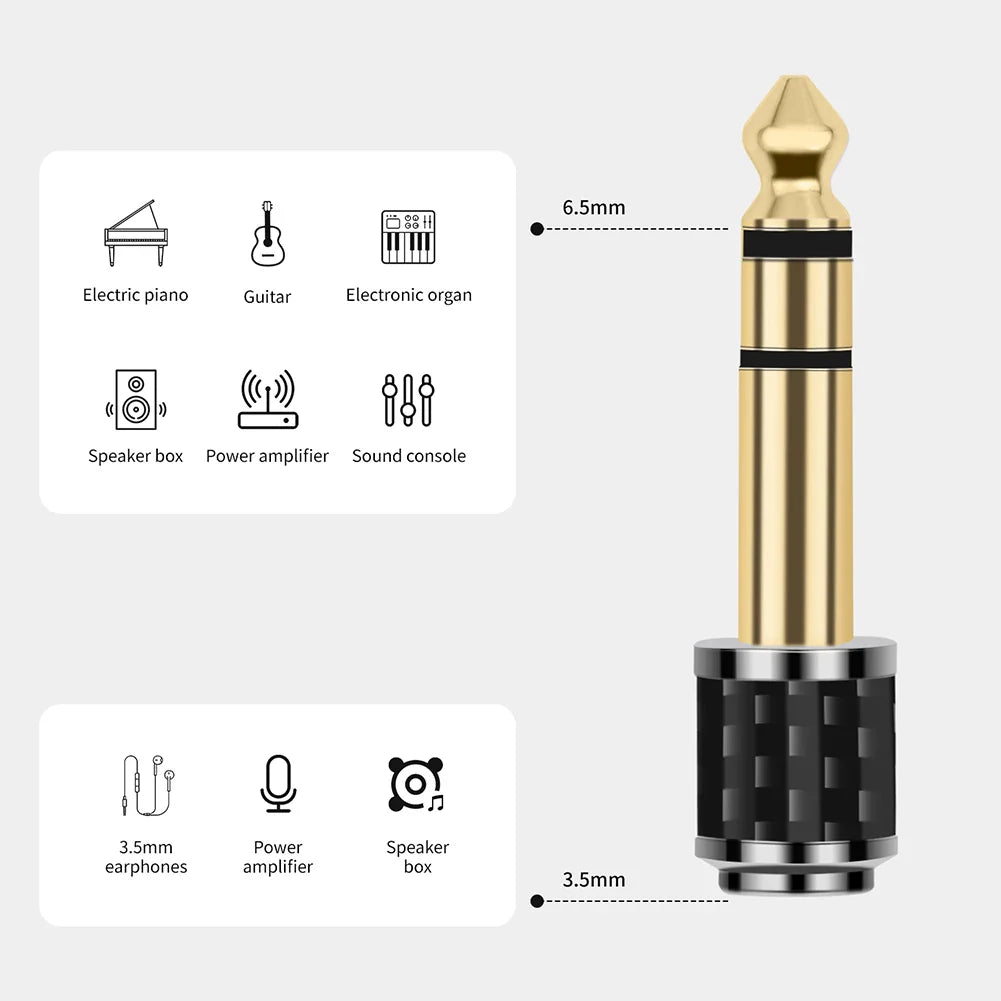 6.35mm to 3.5mm Headphone Adapter | 1/4" to 1/8" Stereo Plug