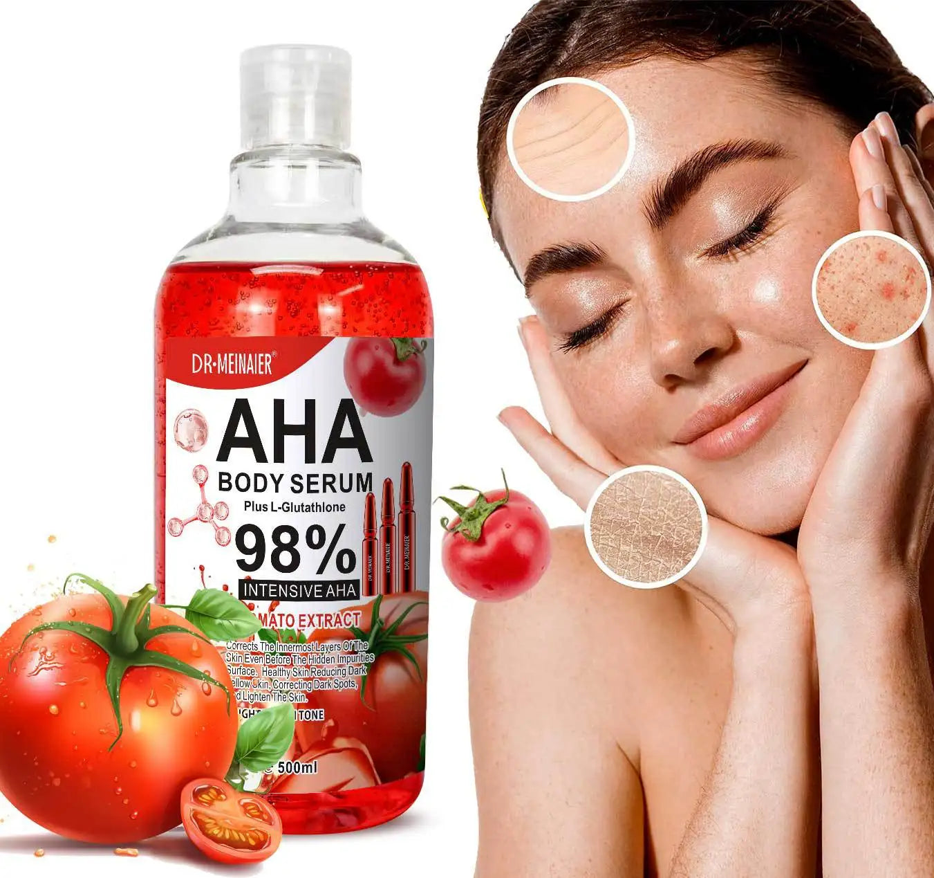 Tomato AHA Whitening Face & Body Essence Lotion 500ml