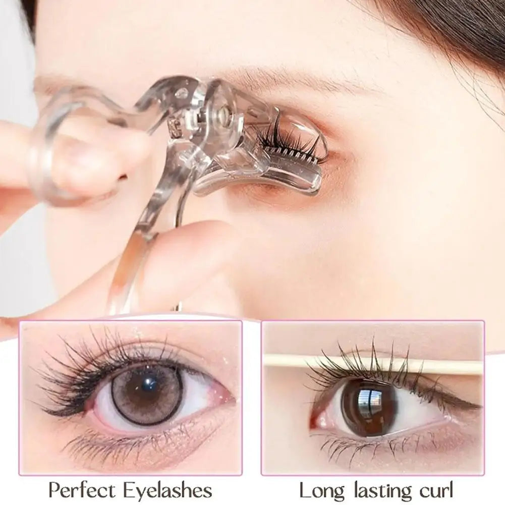 Dual-Type Eyelash Curler with Comb – Wide & Partial Clip