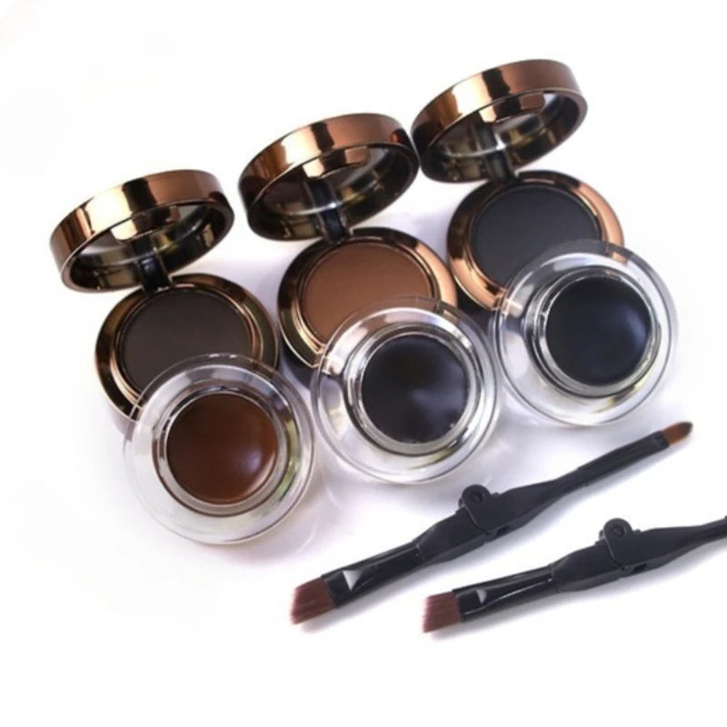2-in-1 Eyebrow Powder & Eyeliner Gel | Waterproof Dual Brush