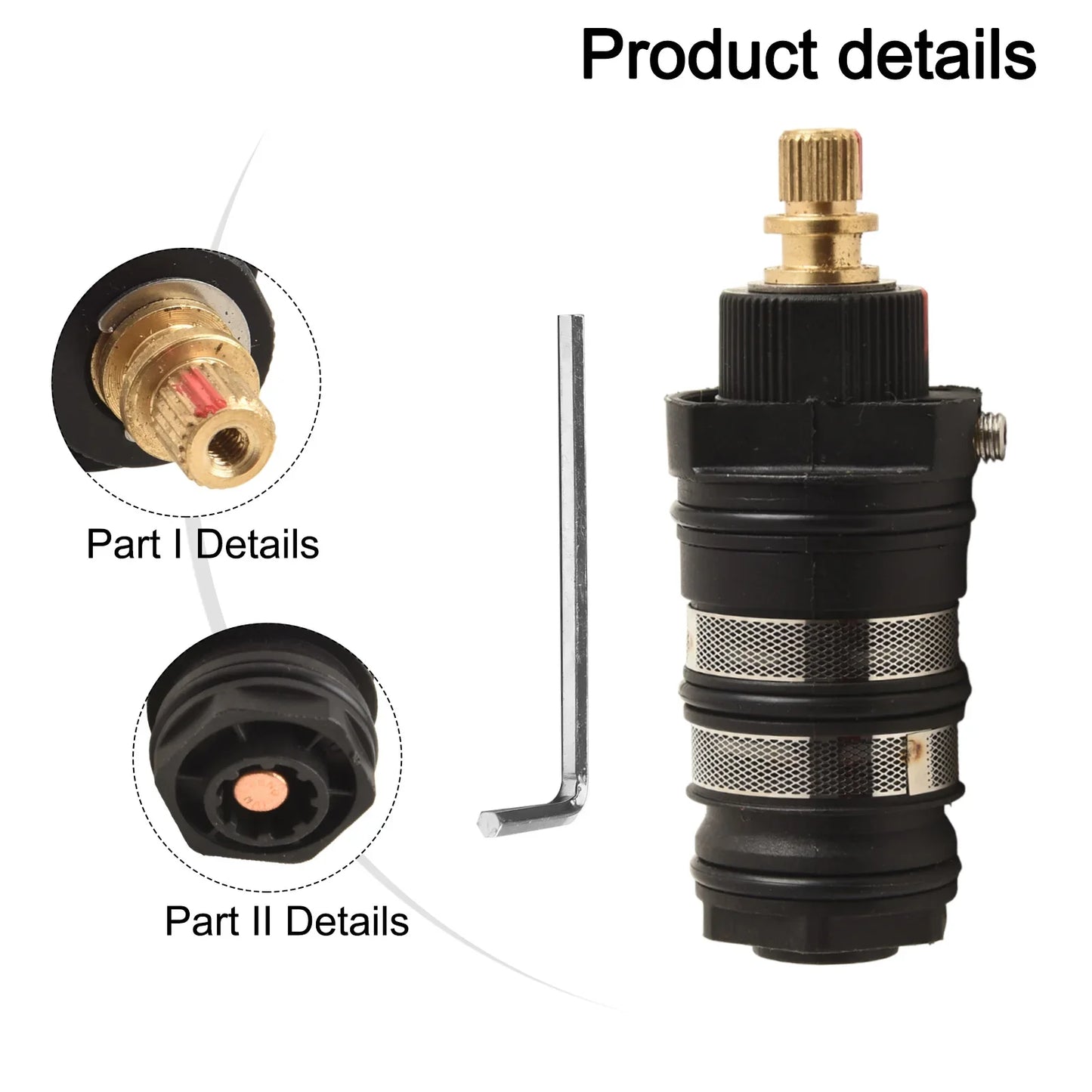 Thermostatic Shower Valve Cartridge | Brass Bath Mixer Repair Kit