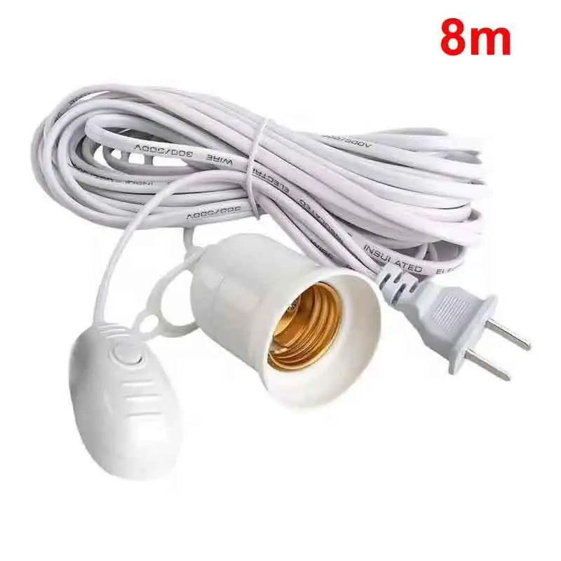 5/8M Lamp Bases Universal With Switch Led Bulb Socket Adapter Suspension E27 Screw Lamp Holder Peaceful Pleasures Health and Wellness 8m