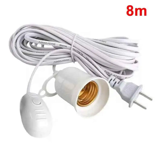 5/8M Lamp Bases Universal With Switch Led Bulb Socket Adapter Suspension E27 Screw Lamp Holder Peaceful Pleasures Health and Wellness 8m